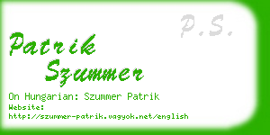 patrik szummer business card